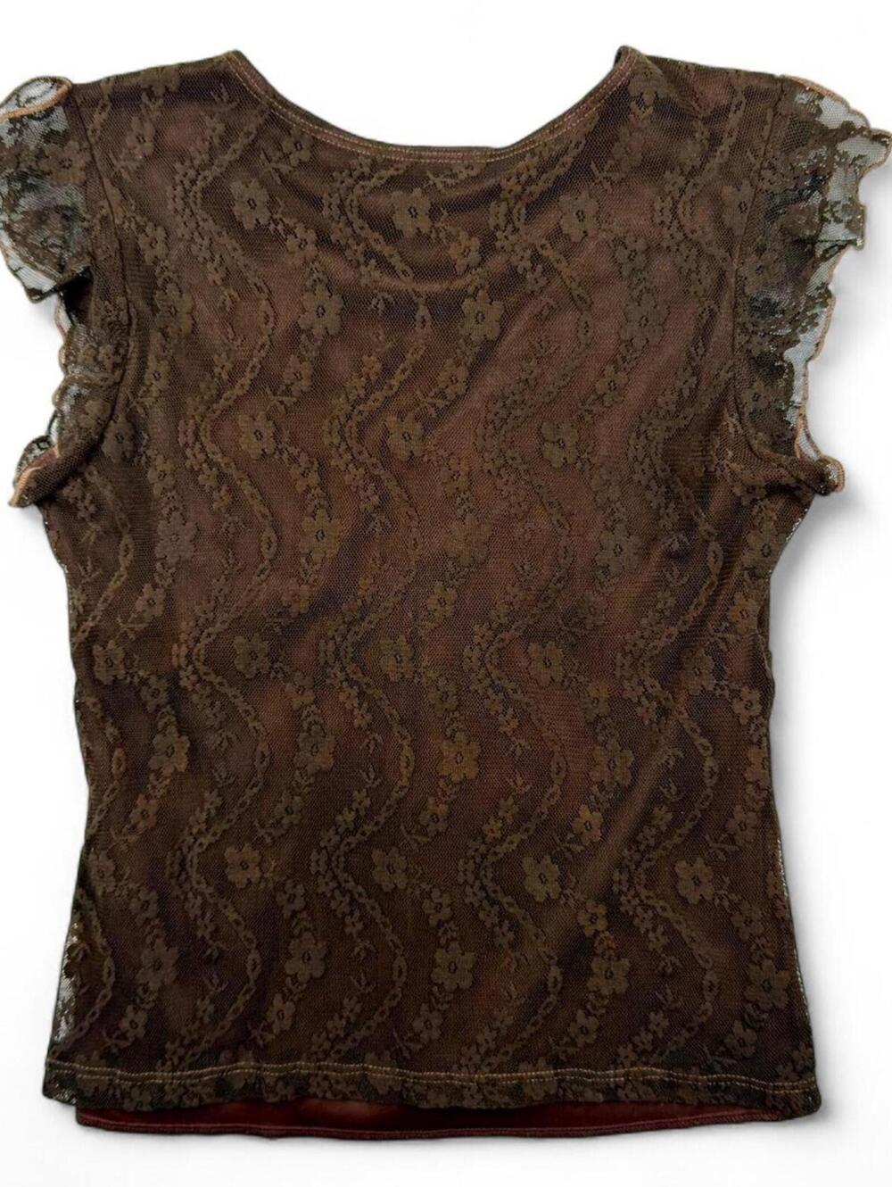 Brown Lace Top - Picture 2 of 4